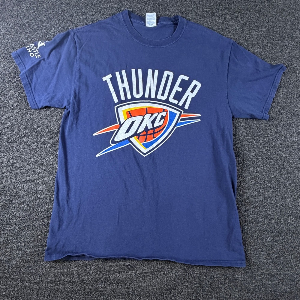 Oklahoma City Thunder T-Shirt Mens M Core Cotton Navy NBA Basketball Port & Co